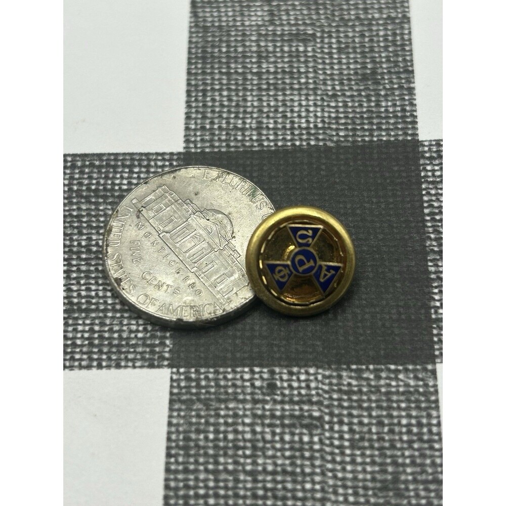 Vintage Alpha Phi Omega Enamel & Gold Filled Fraternity Screwback Pin No Back